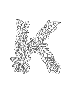 Flower Letter K Tracing Shape Pdf, Free Vectors File